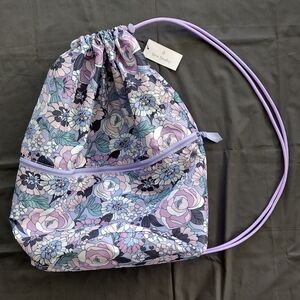 Vera Bradley Travel Laundry Bag Aloha Blooms Lavender Expanding Mesh Panel
